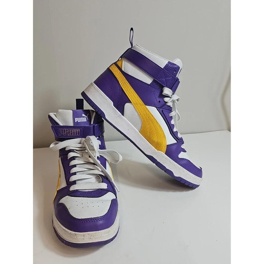Puma RBD Basketball Shoes Mens Size 10 Hightop Game White Prism Purple 385839-04